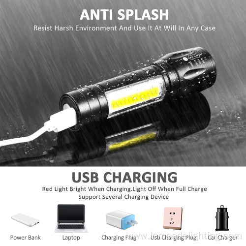 USB rechargeable waterproof mini LED torch light